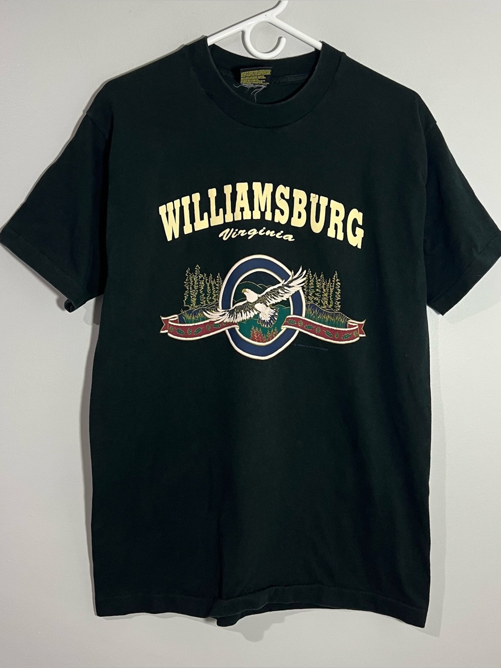Vintage Williamsburg Virginia Eagle Nature Single Stitch T-Shirt Mens Large